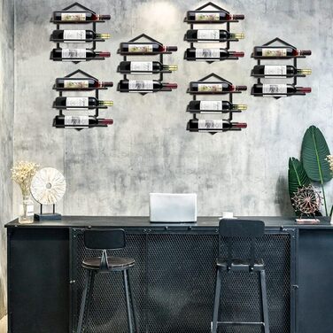 Металева стійка для вина на стіну Giyiprpi, органайзер для 3 пляшок, чорна, для дому, кухні, бару