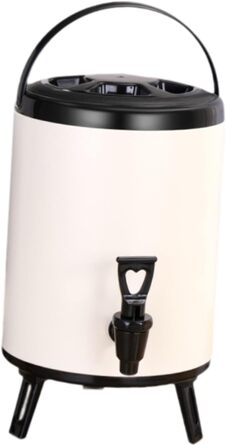 F Fityle Hot/Cold Beverage Dispenser, Tea Barrel with Tap, Water-Insulated Drink Dispenser, Drink Container for Camping/Kindergarten, 6L White
