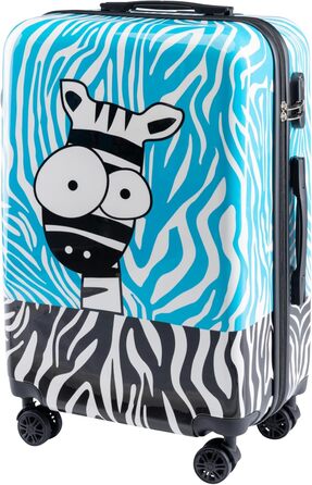 Чемодан Xonic Design: міцний корпус, 360° обертання, кодовий замок, полікарбонат, L/XL або набір 3 шт (Зебра)