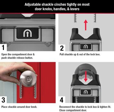 Master Lock 5415D Heavy Duty Key Lock Box - Zinc Wall Mount, Durable Adjustable Shackle