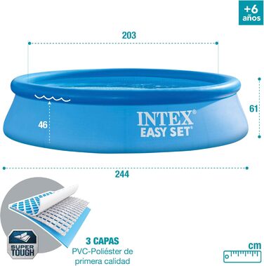 Intex 1942 L Inflatable Pool (244 x 61 cm)