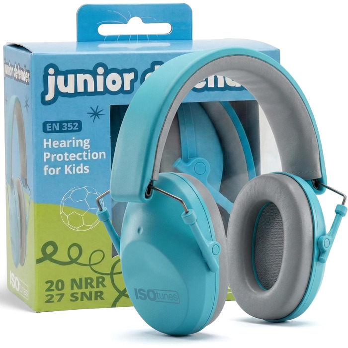 Дитячі захисні навушники ISOtunes Junior Defender для концертів, феєрверків та спортивних заходів, сині