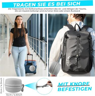 Memory Foam Travel Pillow with Case - Orthopedic Neck Pillow for Airplane, Car, Train - Comfortable & Supportive Travel Cushion