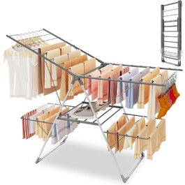 Стійка для сушіння білизни Innotic, 3 яруси, складна, сірого кольору