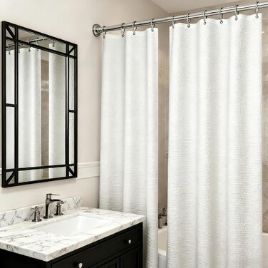 Шторка для душу Waffel з магнітами, текстиль, поліестер, 183x183 см (зелена)