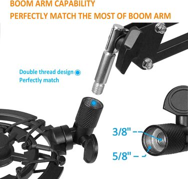 Тримач мікрофона YOUSHARES для Razer Seiren Mini/V3 Mini – професійний кріплення на пружинному тримачі з поп-фільтром, підставка для геймінгу, стрімінгу та подкастингу