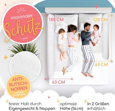 Надувне дитяче ліжко для подорожей - ліжко з захистом від падіння та вбудованим насосом - Портативне дитяче туристичне ліжко з тканиною Oeko-Tex - Ідеально для кемпінгу, готелів та дому (1 шт, 180 см)