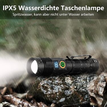 Ліхтарик AOMEES LED 5000 люмен, USB-зарядка, водонепроникний IPX5, 5 режимів, для кемпінгу, туризму, екстрених ситуацій