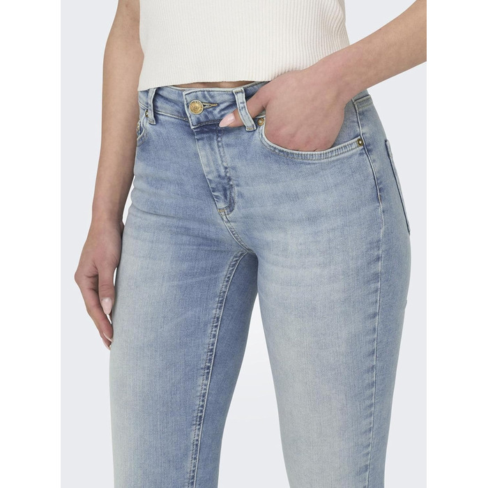 Жіночі скінні джинси ONLY Blush середньої посадки, світло-блакитний денім, розмір L/32L