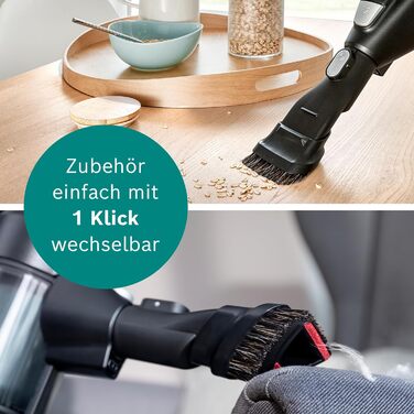 Bosch Unlimited Serie 6 BKS6111P cordless vacuum cleaner, cordless handheld vacuum, bagless, lightweight, hygiene filter, high suction power, long runtime, crevice nozzle, suitable for all floor types, blue