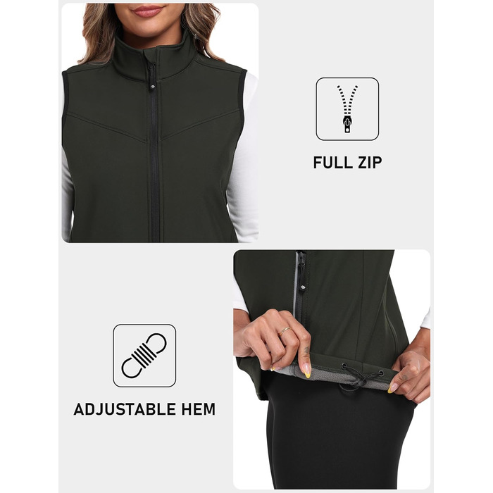 oFiz Softshell жилет Daen: теплий флісовий жилет для туризму та активного відпочинку (зелений, XXL)