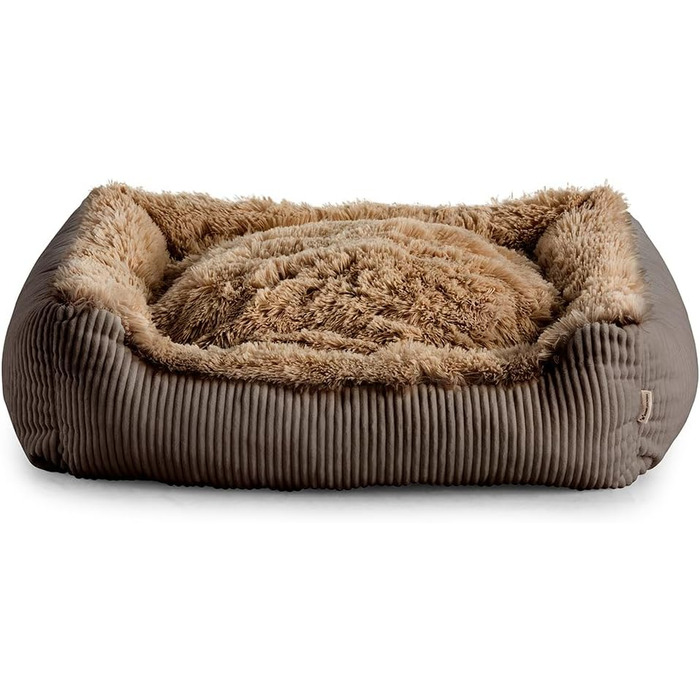 Gutekissen® Шерстисте ліжко для собак середнього розміру - подушка для собак, яку можна прати - вибір кольору та розміру (90x75 см, XL, Коричневий)