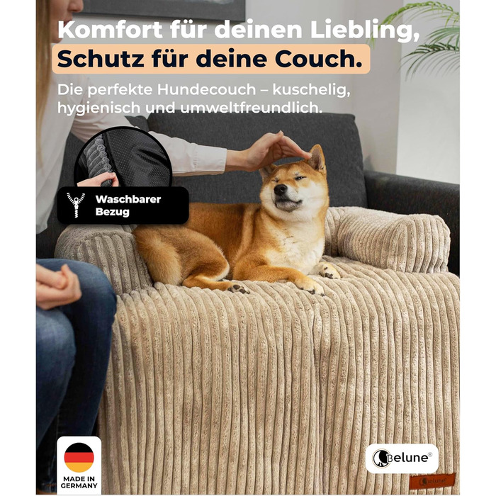 Диванчик для собак Belune Hundecouch Deluxe - миючий, бежевий, L (120x95 см)