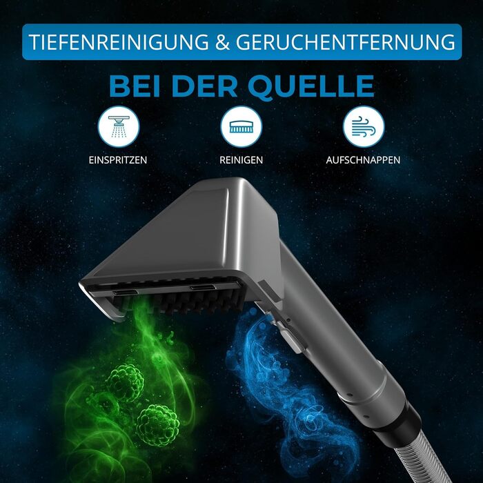 Портативний пилосос для чищення килимів Powell 450W - 13kPA, для килимів, диванів, оббивки, авто