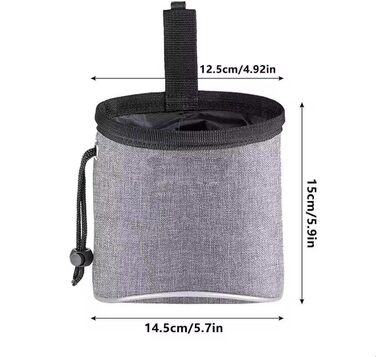 Сумка для тренувань з ласощами для собак, цуценят, сіра. Зручна для прогулянок та подорожей