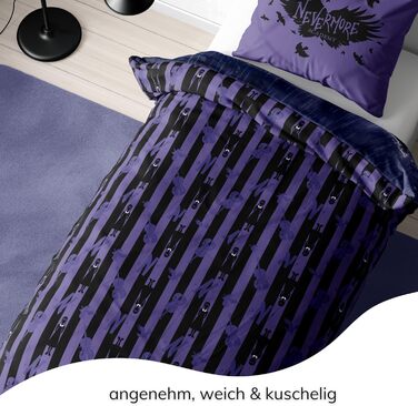 Комплект постільної білизни Wednesday Addams 135x200: ковдра та наволочки, мікрофібра, для дітей та підлітків