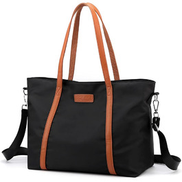 Zhongningyifeng Women's Nylon Tote Bag 15.6 Inch Laptop Shoulder Handbag Wallet for Travel Work