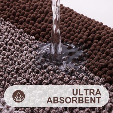 Килимок для ванної кімнати Homaxy з мікрофібри, 40x60 см, коричневий, антиковзаючий, швидковисихаючий