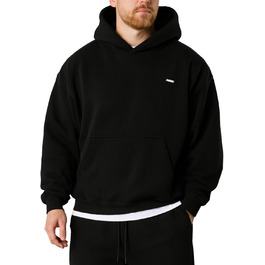 SMILODOX Худі Dawson для чоловіків - Оверсайз толстовка з капюшоном - З довгим рукавом, Ідеально для спорту, стилю вулиці та повсякденного носіння, Зручна та універсальна, Чорний колір