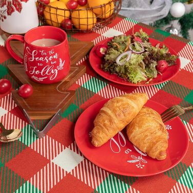 Керамичні чашки для кави LEHAHA, 4 шт., червоні, з різдвяним дизайном, з порцеляни, для кави, молока, чаю, гарячого шоколаду, підходить для миття в посудомийній машині та використання в мікрохвильовій печі