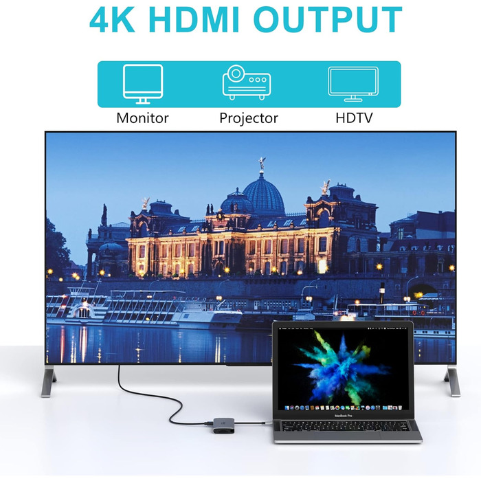 Док-станція USB-C для ноутбука з підтримкою 2 моніторів 4K, 13 в 1, з DisplayPort, HDMI, USB3.1, RJ45, 100W PD, кардридер, аудіо/мікрофон, для Dell HP (сірий)
