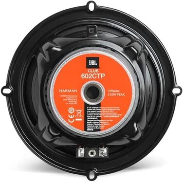 Автомобільна акустика JBL Club 602CTP, 2-смугові компонентні динаміки 210 Вт, 16 см, з твітерами і кросоверами, чорний