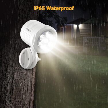 ASOFTY Motion Sensor Outdoor Battery Spotlight with Remote Control, 6 LED Wireless Battery-Powered 1000LM Spot Lamps, IP65 Waterproof Security Lamp for Garden, Garage, Indoor and Outdoor