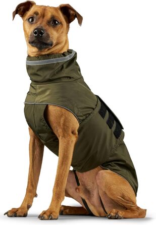 ZAUBERPFOTE® Dog Raincoat London | With extra-long YKK® zipper for collar & harness | For small, medium & large dogs | Waterproof & machine washable | Dog Raincoat (40)