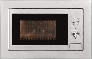 Вбудована мікрохвильова піч Exquisit EMW20-DG-020 | 800 Вт, гриль 1000 Вт, 8 програм, діаметр підноса 27 см, нержавіюча сталь