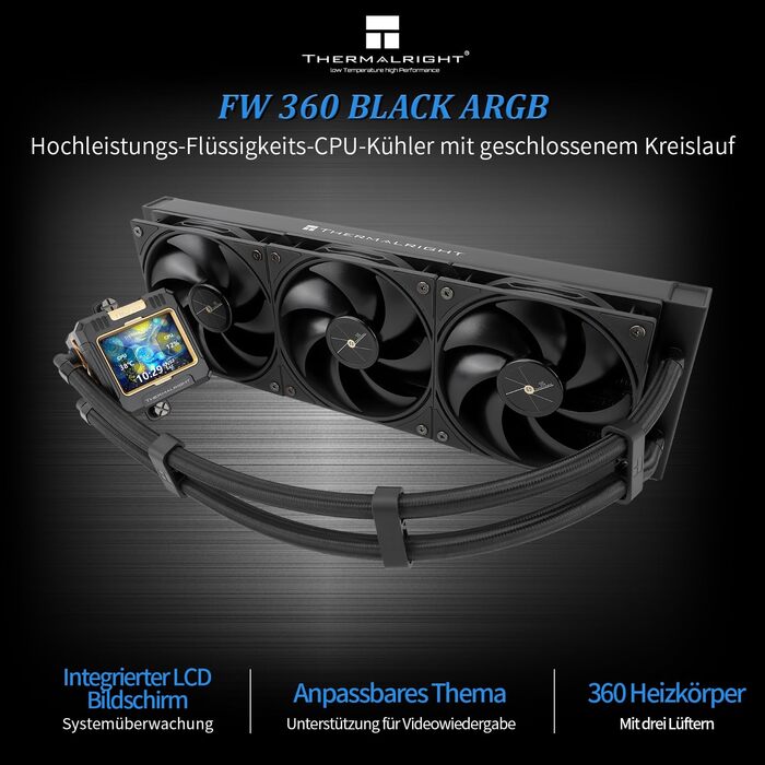 Thermalright Frozen Warframe 240 – водяне охолодження CPU з RGB, 240 AIO, LCD-дисплей 320x240, для AMD/Intel LGA1700/AM4/AM5