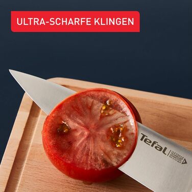 Набір ножів Tefal Ice Force 3 шт: ніж для м'яса 20 см, ніж Сантоку 18 см, універсальний ніж 11 см, нержавіюча сталь, чорний, K232S3