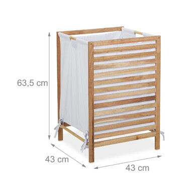 Relaxdays Laundry Basket Walnut Wood