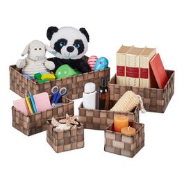 Relaxdays 6-Piece Woven Storage Basket Set