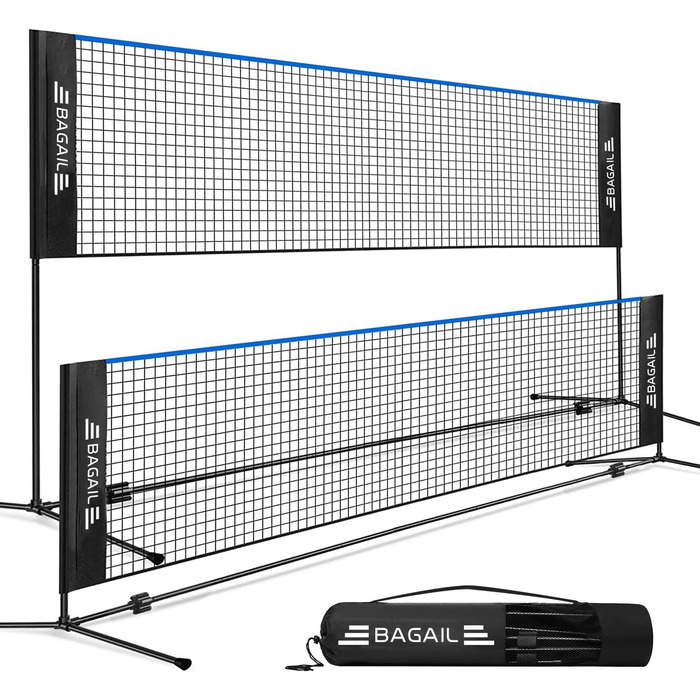 BAGAIL Adjustable Badminton Net Set with Stand & Carry Bag - Portable Tennis/Volleyball Net (4.2M)