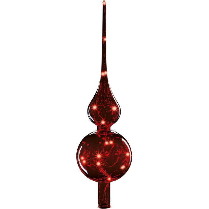 Lumix® Tree Topper Rotating LED Glass Christmas Tree Top 29cm Hand-Blown with String Lights Christmas Tree Ornament Decoration 1 Piece MADE IN GERMANY 76032