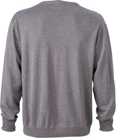 Кардиган чоловічий James & Nicholson V-подібний виріз, сірий (Grey-heather), розмір XL