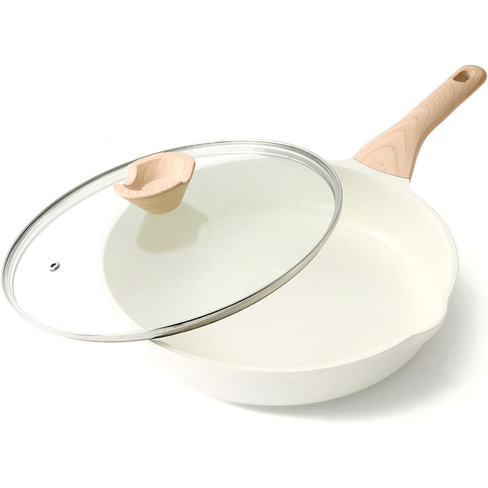 Сковорода з кришкою Kordisen з антипригарним покриттям з граніту, індукційна, 28 см