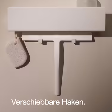 Designfabrik Hamburg Suction Cup Shower Shelf | Bathroom Organizer | Shower Shelf No Drilling | Bathroom Shelf | Hanging Shelf | Wall Shelf | Self-Adhesive Shower Basket | Shower Shelf White 30 cm