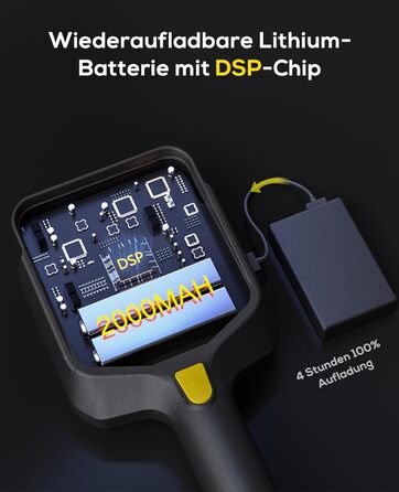 Металодетектор професійний для дорослих та дітей – водонепроникний, з LCD-дисплеєм та спіральною котушкою 25 см, бездротовий, складної конструкції, з акумулятором 2000mAh – високоточний, жовтий