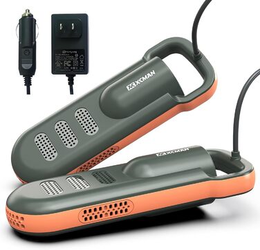 XCMAN Portable Shoe Dryer and Boot Dryer, Boot Dryer for Winter Boots, Work Boots, Rain Boots, Ski Boots, with Integrated Blower and Heating - Ultra Silent 12V DC/AC Converter