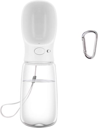 Турботрінка для собак на ходу, 550 мл, BPA-free, витокозахисна, біла