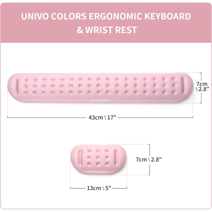 Підкладка для зап'ястя Univo Colors Marineblau: Memory Foam, Ергономічна, для Комп'ютера, Ноутбука, Ігрових Мишей та Клавіатури