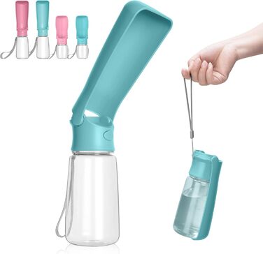 Складана пляшка для води для собак Canareen - 550 мл, блакитна. Зручна для прогулянок, подорожей та активного відпочинку.