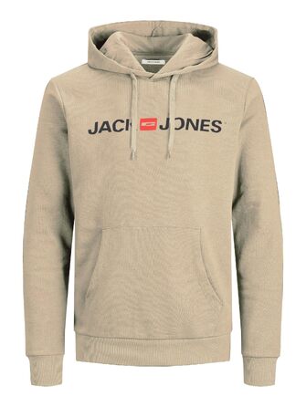 Чоловічий худі Jack & Jones Reg Fit з каптуром та кишенею, бежевий (Crockery), розмір XL