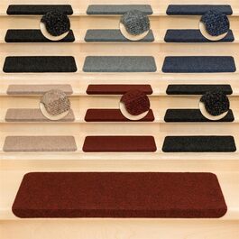Ramon Rectangular Step Mats by Kettelservice-Metzker - Burgundy Color, No Plastic Corners