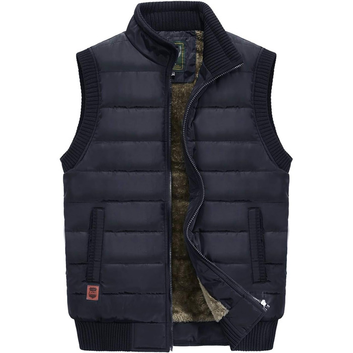 Чоловіча жилетка VtuAOL для зими, тепла флісова жилетка, безрукавка для активного відпочинку, Outdoor (XXL, 02 Blue)