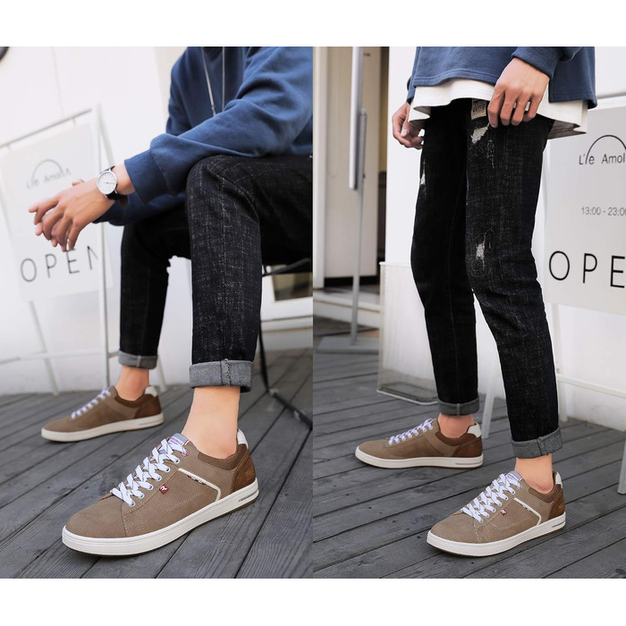 ARRIGO BELLO Кросівки чоловічі бізнес/повсякденні, легкі, для ходьби, бігу, спорту, розмір 41-46 (45 EU, Колір: Коричневий)