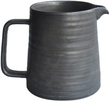 Versatile ceramic pitcher with cream-colored stoneware, ceramic coffee-tea decanter and coffee pot, retro metallic glaze, 460ml