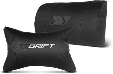Професійне ігрове крісло DRIFT GAMING DR350 ергономічне, з 4D-підлокітниками, подушками під поперек та шию, нахил спинки 135°, безшумні колеса, чорно-біле