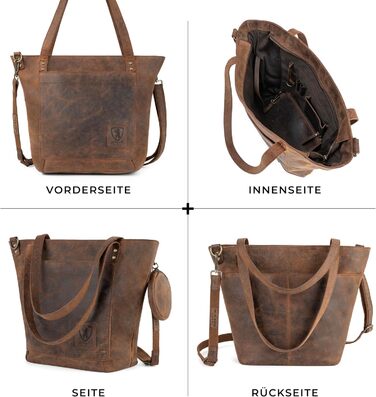 Сумка жіноча шкіряна через плече Berliner Bags Verona Vintage (Earth) - велика шопер сумка з YKK блискавкою